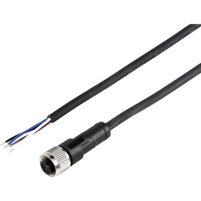 TRU Components TC-12833224 M12 Female Sensor/Actuator Cable, Straight, 10 m, 4-Pin, 1 pc.