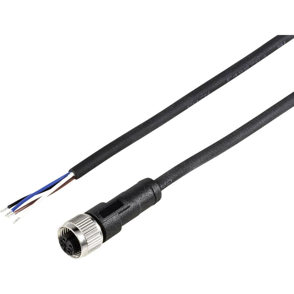 TRU Components TC-12833224 M12 Female Sensor/Actuator Cable, Straight, 10 m, 4-Pin, 1 pc.