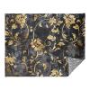Amooorous Black and Gold Vintage Flower Throw Blanket, Cute Sofa and Living Room Blanket, 50 x 70 cm view 1