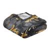 Amooorous Black and Gold Vintage Flower Throw Blanket, Cute Sofa and Living Room Blanket, 50 x 70 cm view 2