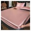 MTKSFDC Satin Cold-Feel Ice Silk Bed Sheet Set with Pillowcase, Golden, 180 x 200 cm, 3 Pieces view 4