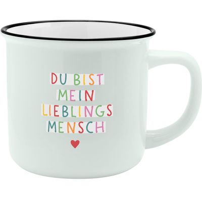 GRUSS & CO XL Porcelain Mug, “Mensch” Design | “You Are My Favorite Person” Quote, 55 cl, Gift Sleeve | 74177