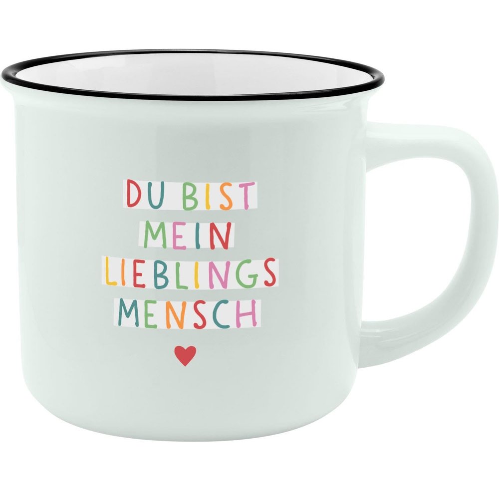 GRUSS & CO XL Porcelain Mug, “Mensch” Design | “You Are My Favorite Person” Quote, 55 cl, Gift Sleeve | 74177