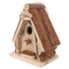Qcwwy Wooden Birdhouse for Hanging, Outdoor Decoration with Rope view 3