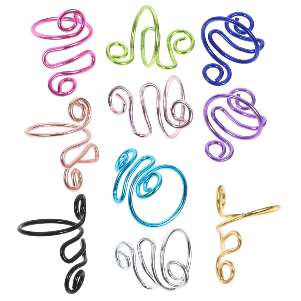 SHINEOFI 10-Piece Crochet Rings, Colorful Finger Tension Rings for Crochet and Knitting