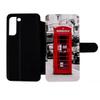 FunKaz Leather Case for Samsung Galaxy S22 Plus, London Phone Booth, Magnetic Closure view 1