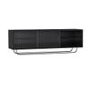 Wall-Mounted Organizer Bookshelf with Sliding Plastic Doors, Black view 1