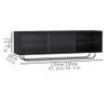 Wall-Mounted Organizer Bookshelf with Sliding Plastic Doors, Black view 2