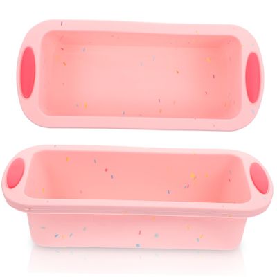 Cabilock Pink Silicone Bread Loaf Pan for Toast and Cake, Nonstick