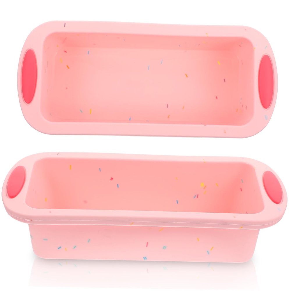 Cabilock Pink Silicone Bread Loaf Pan for Toast and Cake, Nonstick
