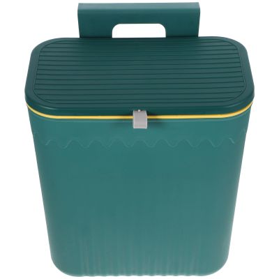 Hanging Plastic Kitchen Trash Can with Lid, Large Capacity