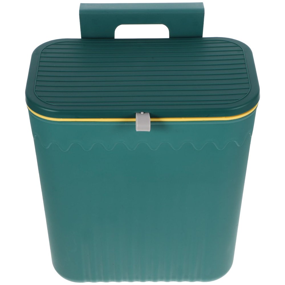 Hanging Plastic Kitchen Trash Can with Lid, Large Capacity