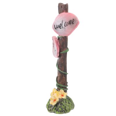 Yardwe Resin Flower Signpost Decoration for DIY Miniature Landscapes and Gardens