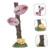 Yardwe Resin Flower Signpost Decoration for DIY Miniature Landscapes and Gardens view 2