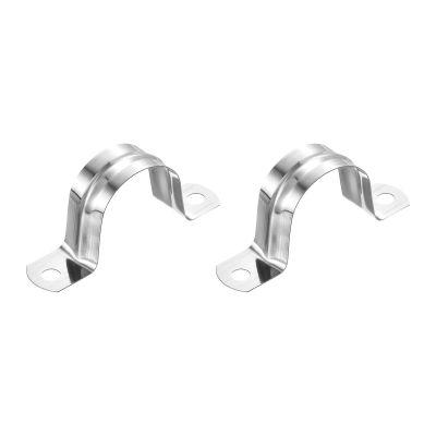 QUARKZMAN 2-Piece 30 mm 201 Stainless Steel 2-Hole U-Shaped Pipe Clamps