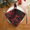 Black and Red Vintage Floral Gothic Dinner Napkins, Reusable Washable Fabric Napkins, 6-Pack view 2