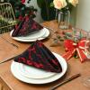 Black and Red Vintage Floral Gothic Dinner Napkins, Reusable Washable Fabric Napkins, 6-Pack view 3
