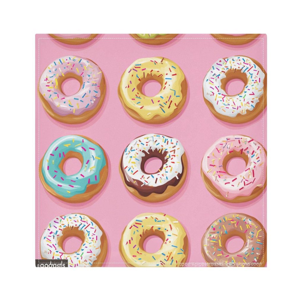 Cute Cartoon Peach Stars Reusable Cloth Dinner Napkins, Set of 6, 50.8 x 50.8 cm