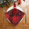Happy Valentine's Day Buffalo Plaid Tartan Check Scotland Dinner Napkins, Washable Reusable Fabric Table Napkins view 2