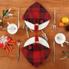 Happy Valentine's Day Buffalo Plaid Tartan Check Scotland Dinner Napkins, Washable Reusable Fabric Table Napkins view 4