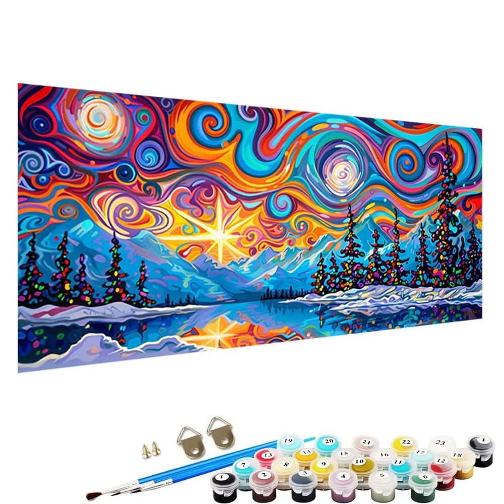 Paint by Numbers for Adults, Abstract Tree, DIY Acrylic Painting Kit, 60 x 120 cm