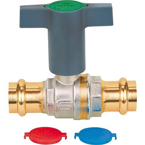 Prestige 15 mm Potable Water Ball Valve, Brass with Plastic Extension Handle, DVGW