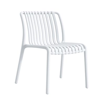 METRO Professional Aisen Garden Chair, Plastic/Fiberglass, 55 x 58 x 79 cm, Stackable, Weather-Resistant, 150 kg Capacity, White