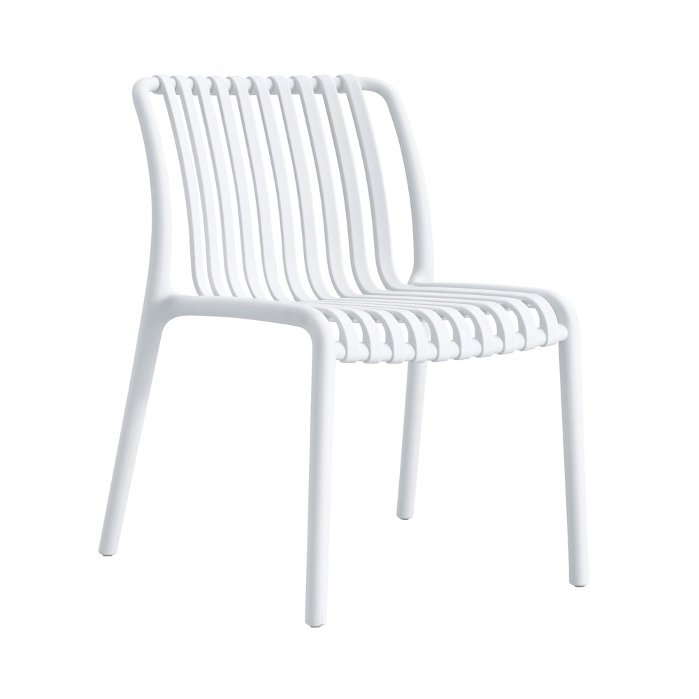METRO Professional Aisen Garden Chair, Plastic/Fiberglass, 55 x 58 x 79 cm, Stackable, Weather-Resistant, 150 kg Capacity, White