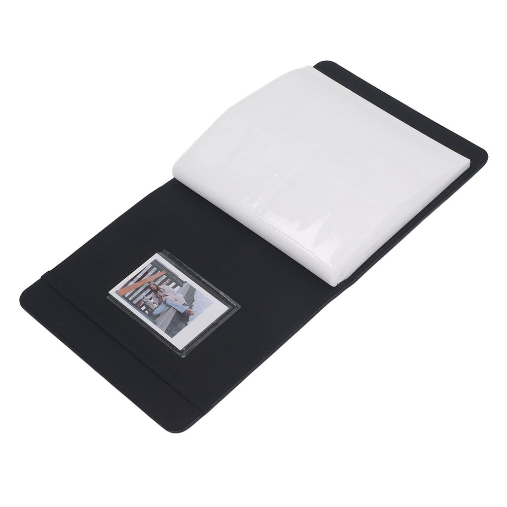 Instant Camera Photo Album, 72 Pages, Transparent Pocket Mini Album with PU Leather Cover, for 12, 11, 9 3-Inch Instant Camera Photos, Baby Shower, Wedding, Travel, 99% (Black)