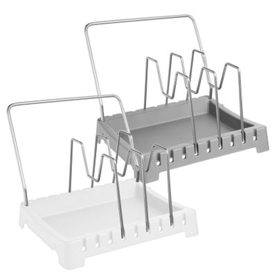 Ciieeo 2-Piece ABS Pot Lid Organizer for Pans and Lids