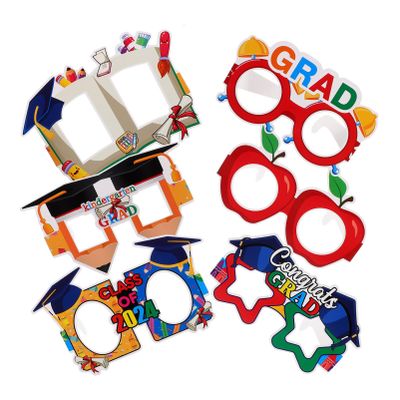 Alasum 6-Pack Paper Graduation Glasses for Kindergarten Graduation Parties