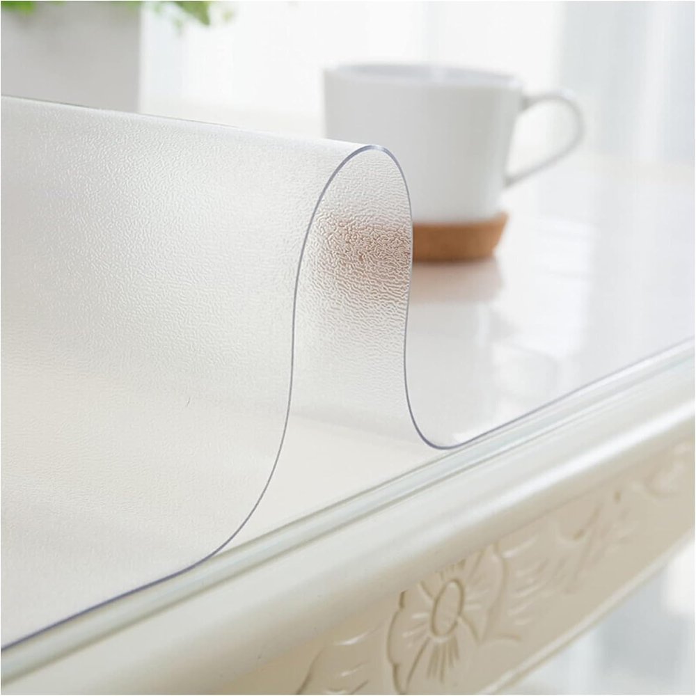 Transparent PVC Desk Mat, Non-Slip Desk Pad for Office and Home, Frosted, 40 x 40 cm (16 x 16 in)