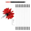 Chimney Cleaning Set with 9 Flexible Rods, Brush and Drill-Driven Rotating System (9 Rods, 410 mm) view 1