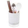 Round Kitchen Utensil Holder, Plastic, White view 1