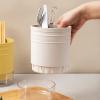 Round Kitchen Utensil Holder, Plastic, White view 2