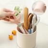Round Kitchen Utensil Holder, Plastic, White view 4