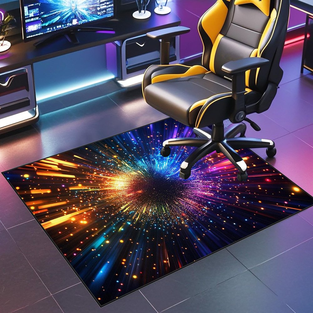JaevKwzy Gaming Chair Mat, 80 x 120 cm, Floor Protection Mat for Hard Floors and Carpets