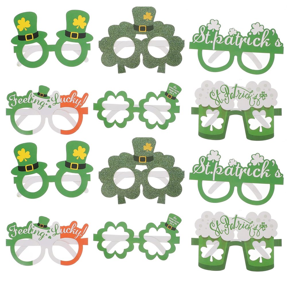 Cabilock 12-Pack Funny Green St. Patrick’s Day Glasses