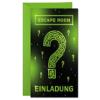 8 Kids' Escape Room Party Invitations for Girls and Boys, Green, with 8 Envelopes, 8 Blue Bags, 8 Stickers and 8 Battleship Pads view 2