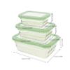 MUCKLILY 3-Piece Storage Box Set, 330 ml/735 ml/1600 ml, Light Green view 2