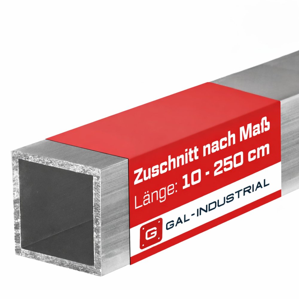 GAL INDUSTRIAL Aluminum Square Tube 50 x 50 x 2 mm, 120 cm | Cut to Size | EN AW 6060 | Raw, Unfinished
