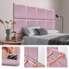 DHOME Self-Adhesive Faux Leather Upholstered Panels, Pink, 50 x 50 cm view 3