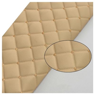 Quilted Faux Leather Upholstery Fabric, Beige, 1.6 x 2 m