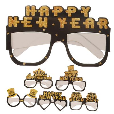 Cabilock 6-Piece 2024 New Year's Eve Paper Party Glasses