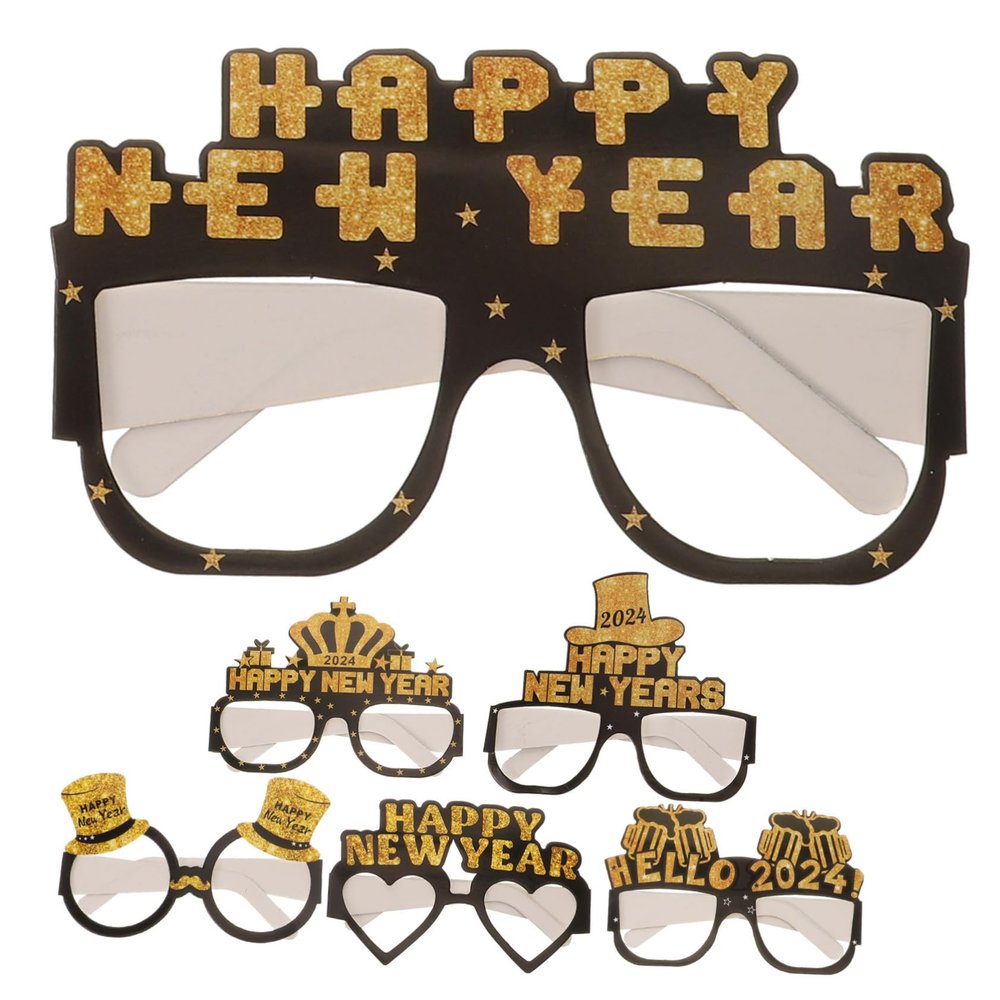 Cabilock 6-Piece 2024 New Year's Eve Paper Party Glasses