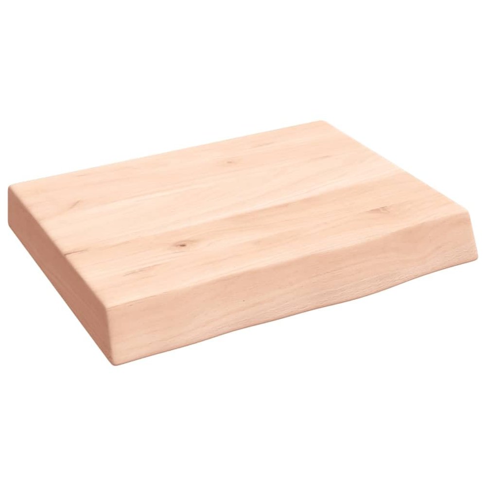 HEFZGDB Solid Unfinished Oak Floating Wall Shelf 40 x 30 x (2–6) cm