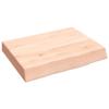 HEFZGDB Solid Unfinished Oak Floating Wall Shelf 40 x 30 x (2–6) cm view 1