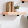 HEFZGDB Solid Unfinished Oak Floating Wall Shelf 40 x 30 x (2–6) cm view 2