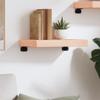 HEFZGDB Solid Unfinished Oak Floating Wall Shelf 40 x 30 x (2–6) cm view 3