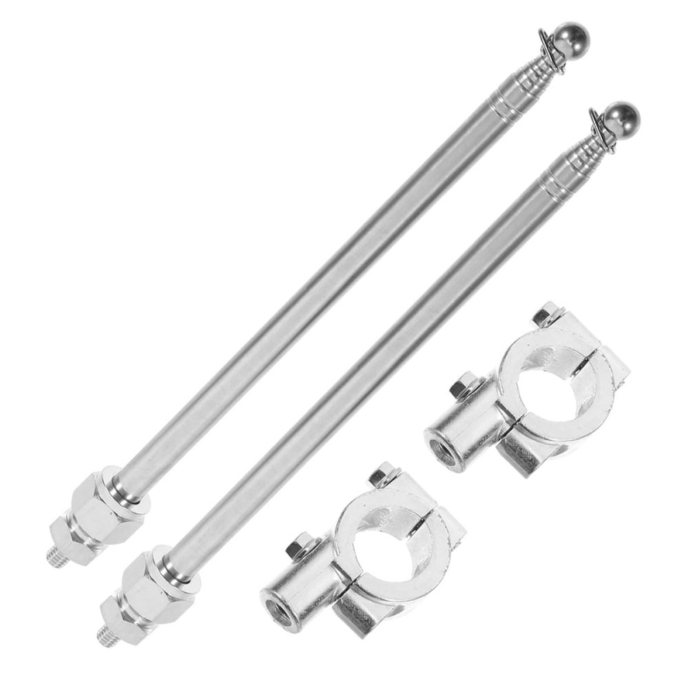 MUCKLILY Retractable Bicycle Handlebar Flag Holders, 2 Pieces, Silver